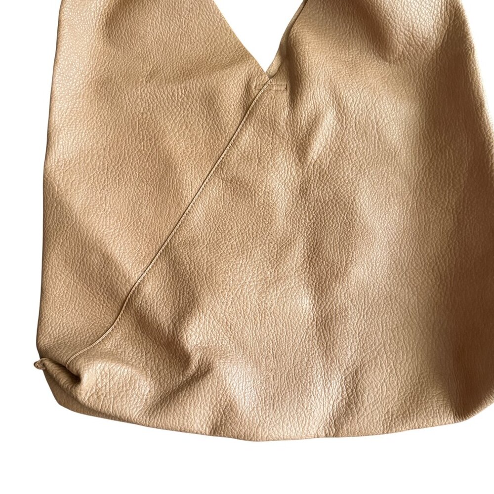 Shiraleah Vegan Leather Slouchy Hobo Tote Bag Beige - Picture 2 of 5